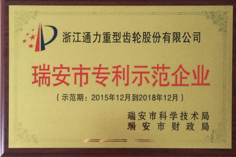 浙江通力榮獲瑞安市專(zhuān)利示范企業(yè)
